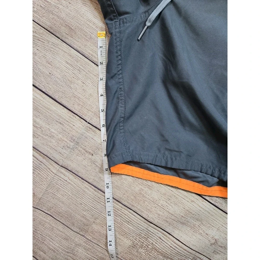 Men's Nike swim trunks Size‎ Large Gray Orange performance swimming Tie Front